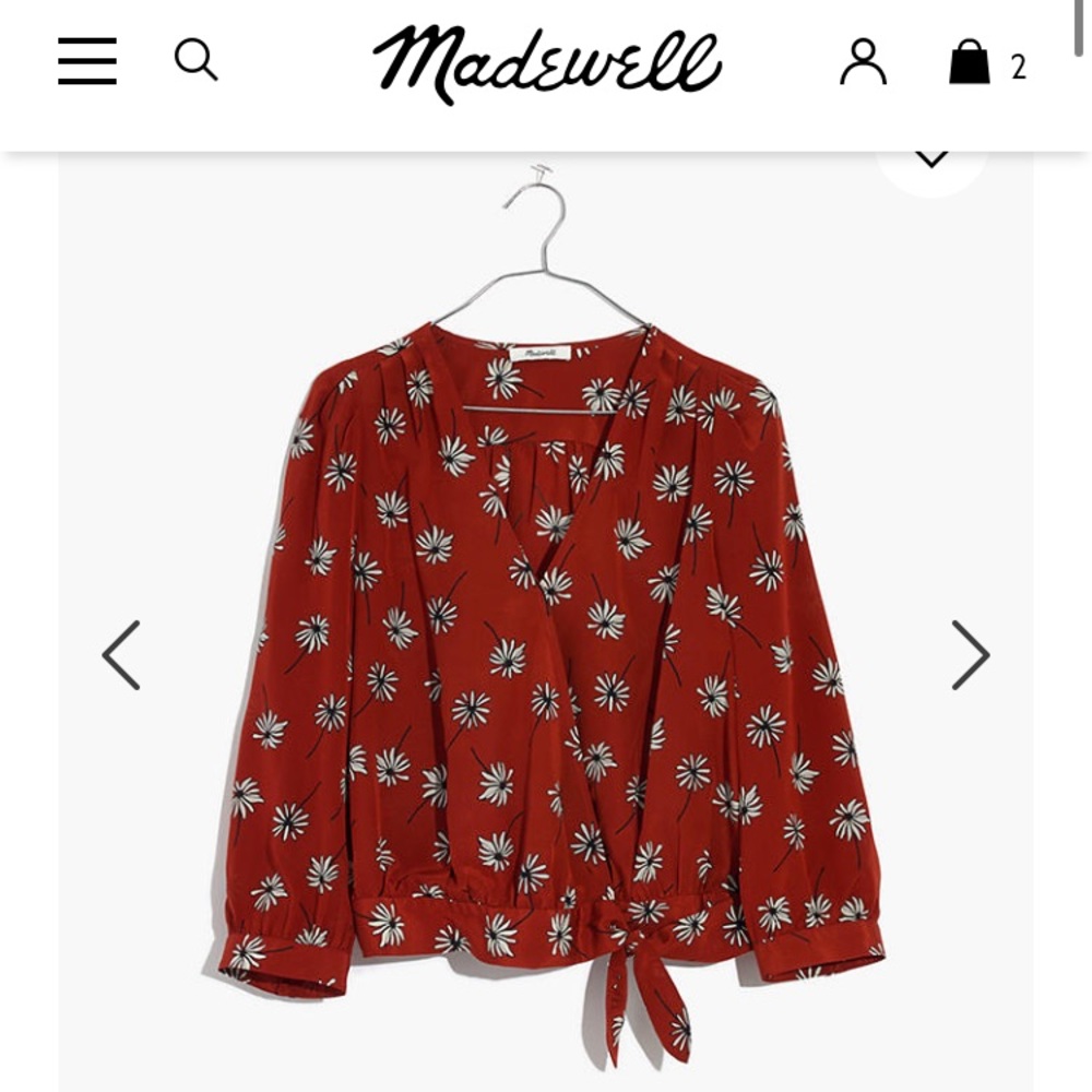 Madewell silk wrap top in fresh daisies